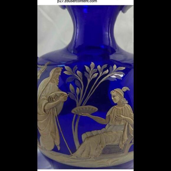 Venetian Glass Cobalt Blue Pauly & Co Vase Mid Century Modern MCM - Picture 2 of 2